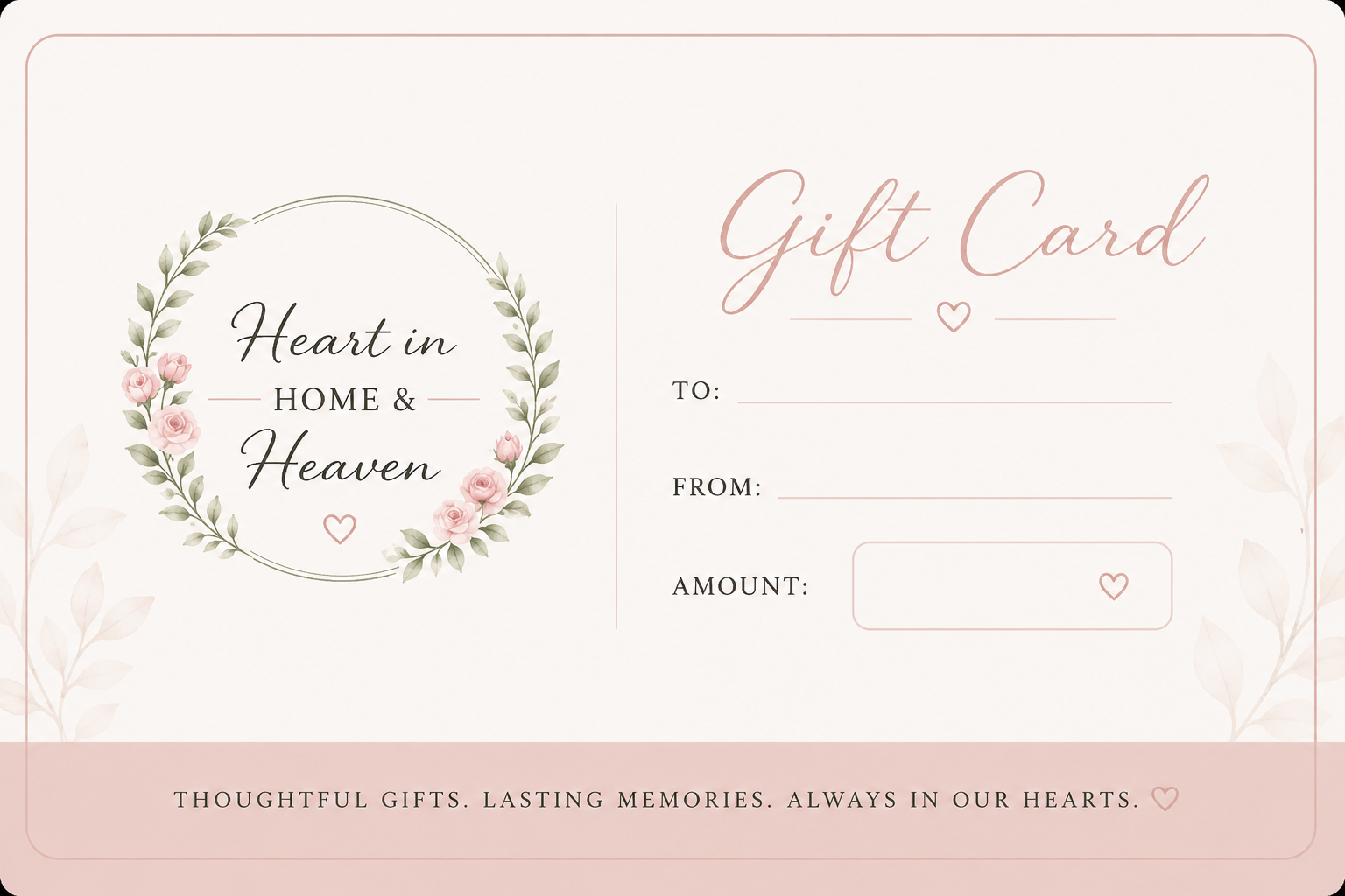 Heart in Home & Heaven Gift Card