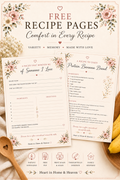 Free Comfort Recipe Pages (free printable)